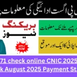 8171 check online CNIC 2025: Check August 2025 Payment Status