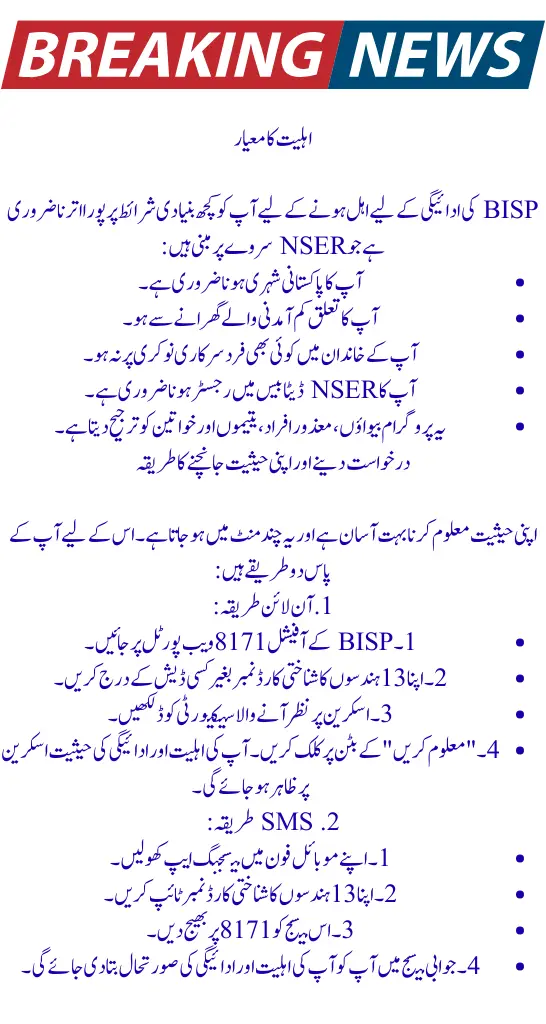 8171 check online CNIC 2025: Check August 2025 Payment Status