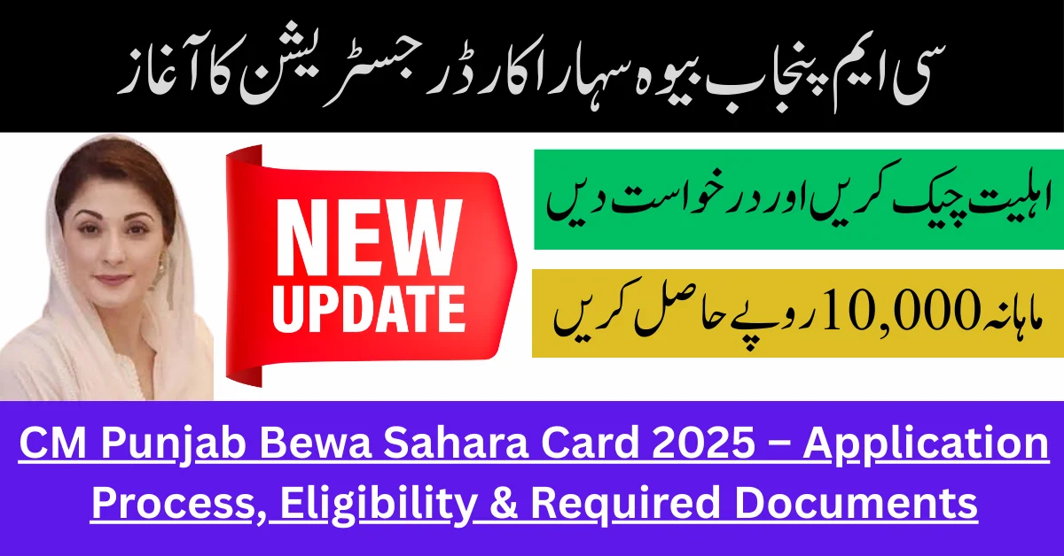 CM Punjab Bewa Sahara Card 2025 – Application Process, Eligibility & Required Documents