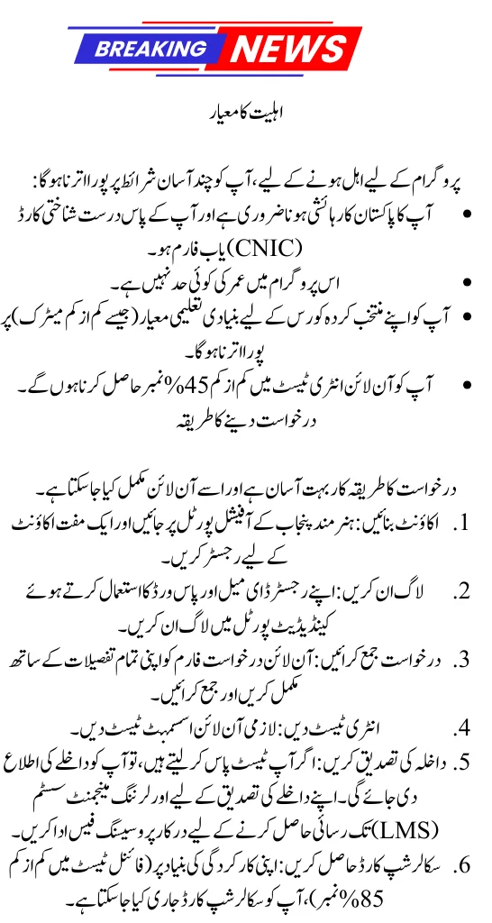 Hunarmand Scholarship Program 2025: Unlock Your Future