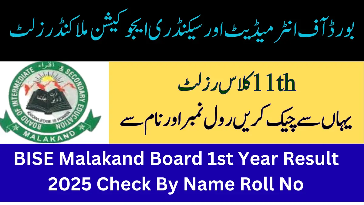 BISE Malakand Board 1st Year Result 2025 Check By Name Roll No