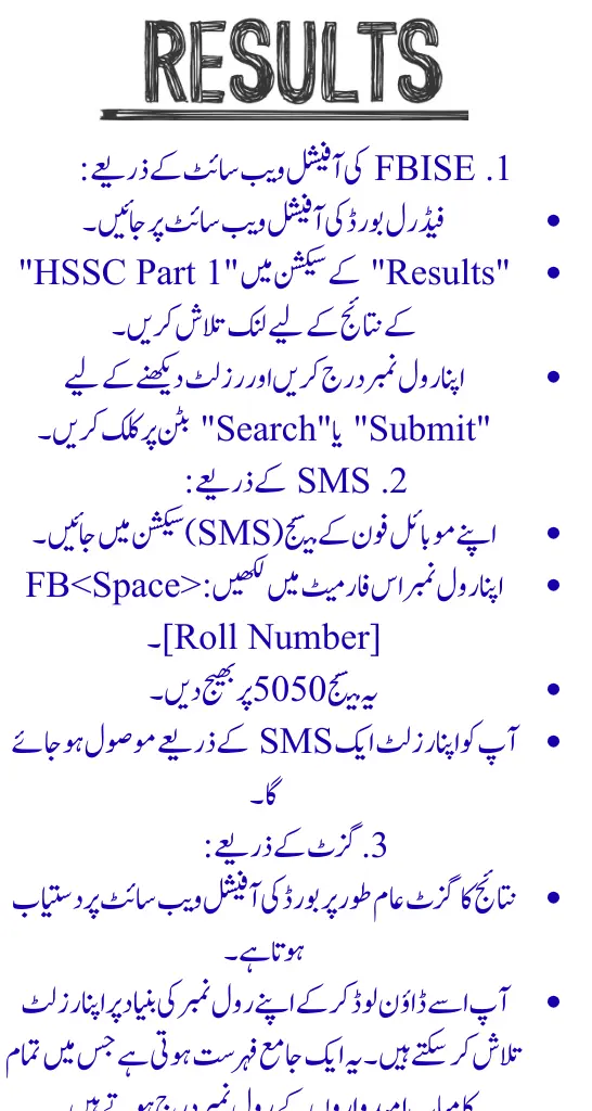 FBISE HSSC Part 1 Result 2025 By Name Roll Number  [Link Out]