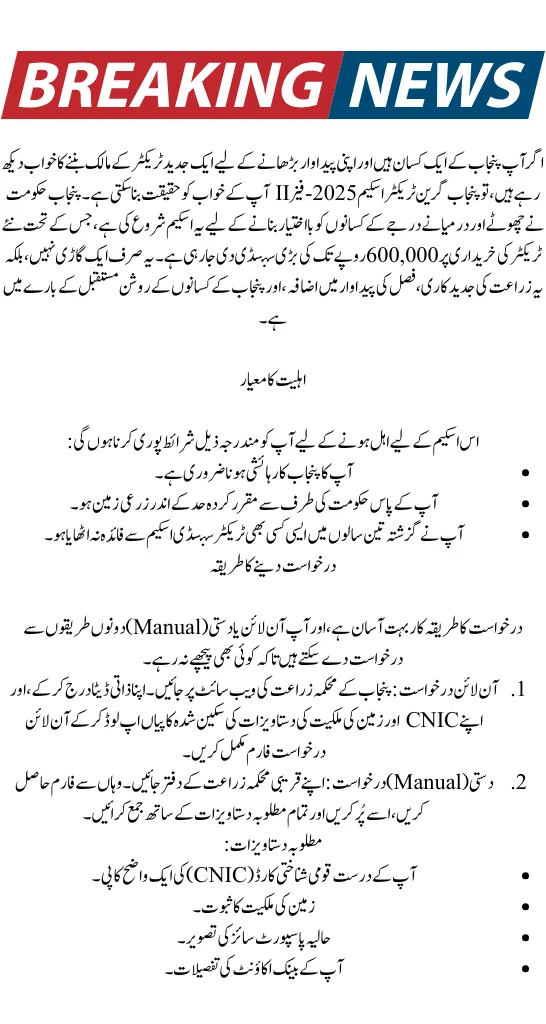 Punjab Green Tractor Scheme Phase 2 : Eligibility & Online Registration Complete Guide
