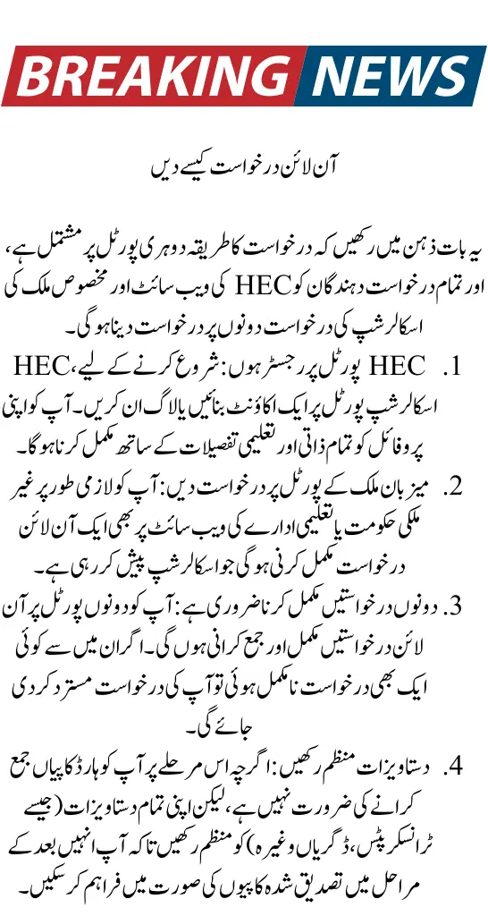 HEC Scholarship 2025 Application Process, Eligibility, Last Date To Apply & Required Documents