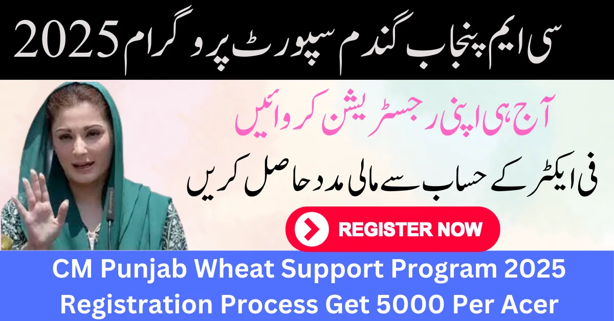 CM Punjab Wheat Support Program 2025: Registration Process Get 5000 Per Acer