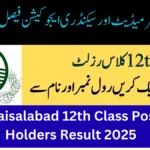 BISE Faisalabad 12th Class Position Holders Result 2025