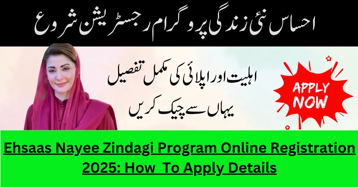 Ehsaas Nayee Zindagi Program Online Registration 2025
