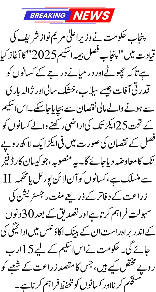 Punjab Crop Insurance Scheme 2025 – Online Application, Eligibility And Benefits